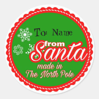 Sticker Rond De Père Noël Personnalisé