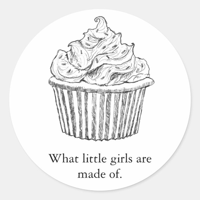 Sticker Rond De Quoi Les Petites Filles Sont Faites (Devant)