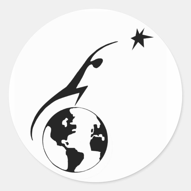 Sticker rond de règlement spatial (Devant)