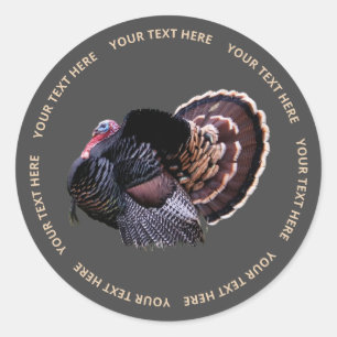 Sticker rond de Turquie sauvage de 1,5 po