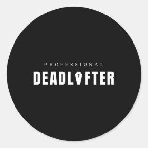 Sticker Rond Deadlifter professionnel Funeral Director Morticia