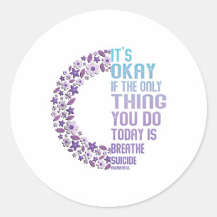 Sticker Rond Débardeur de prévention du suicide et de sensibili