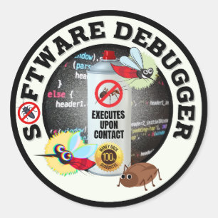 Sticker Rond Débogueur de logiciel