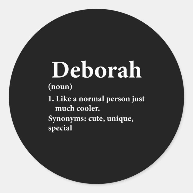 Sticker Rond Deborah Name Definition Funny D  (Devant)