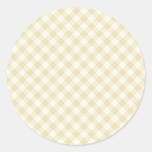 Sticker Rond Début d'Automne Rétro Gingham   Blé Doré 