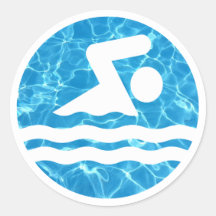 Décal nageur dans l'eau de la piscine nage et plon