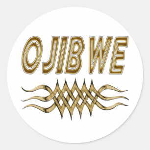 Sticker Rond Décalque d'Ojibwe ou feuille d'autocollant