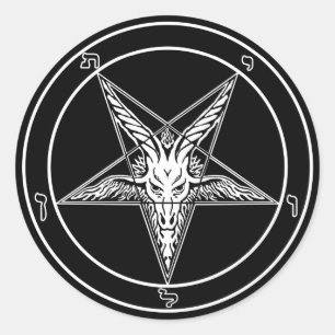 Sticker Rond Décalques de style ancien de Baphomet - grand 3