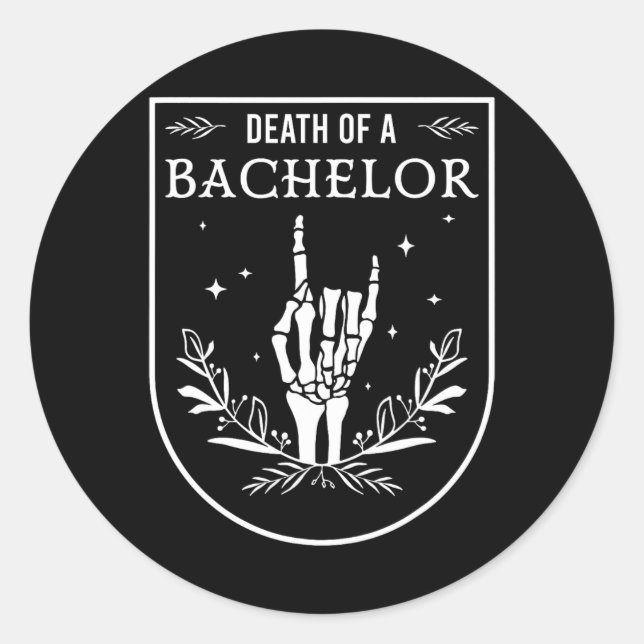 Sticker Rond Décès Du Bachelor Groom Groomsman Gothic Halloween (Devant)