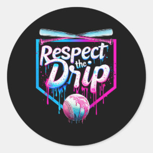 Sticker Rond Déchets De Baseball Pour Garçons Hommes Crème Glac