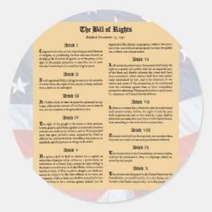 Sticker Rond Déclaration des droits des États-Unis