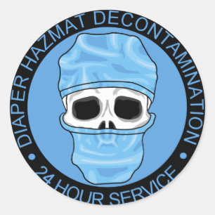 Sticker Rond Décontamination de Hazmat de couche-culotte