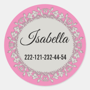 Sticker Rond Décor dentelle mignonne décoration fleurie beige