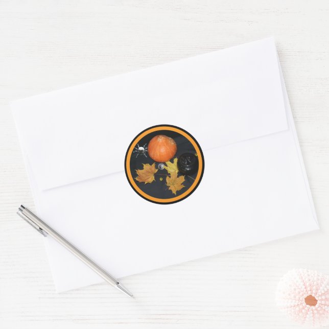 Sticker Rond Décor Halloween (Enveloppe)