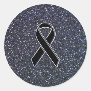 Sticker Rond Décor noir en ruban