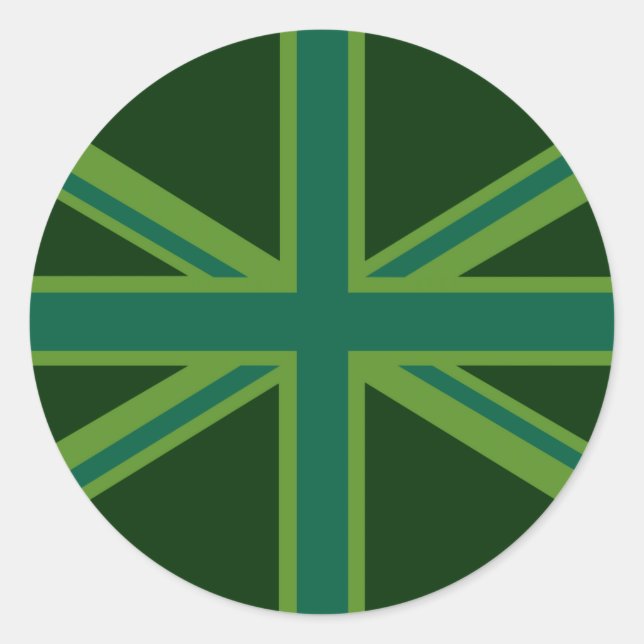 Sticker Rond Décor turquoise vert Royaume-Uni Union Jack (Devant)