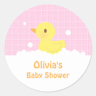 Sticker Rond Décoration de fête de baby shower avec un canard e
