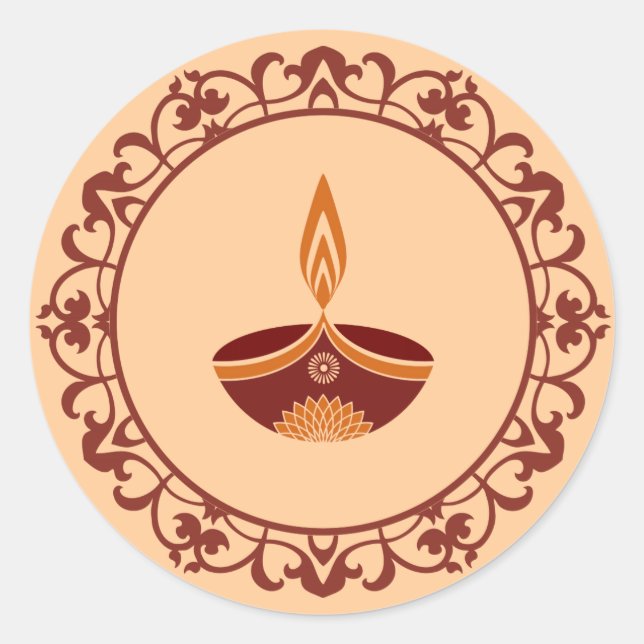 Sticker Rond Décoration Diwali (Devant)