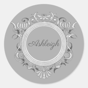 Sticker Rond Décoration florale chic personnalisée