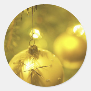 Sticker Rond Décoration Gold Holiday Tree