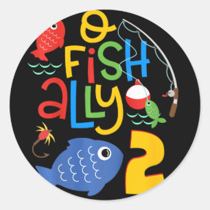 Sticker Rond Décorations d'anniversaire pour enfants O-fish-all