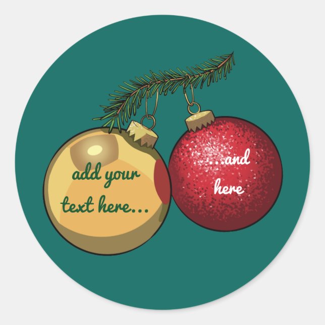 Sticker Rond Décorations d'arbre de Noël Baubles Caricature de  (Devant)