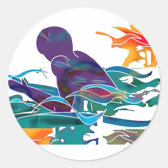 Sticker Rond Découpe de trait (Devant)