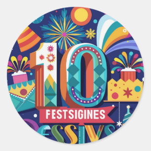 Sticker Rond Découvrez des modèles de cartes postales dynamique