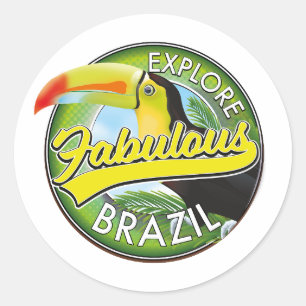 Sticker Rond Découvrez le logo fabuleux du Brésil