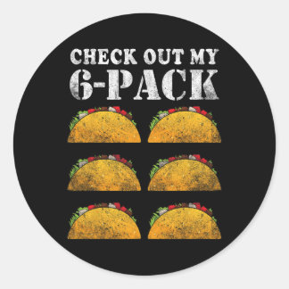 Sticker Rond Découvrez Mon Pack Six 6 Avec Tacos Pour Cinco De