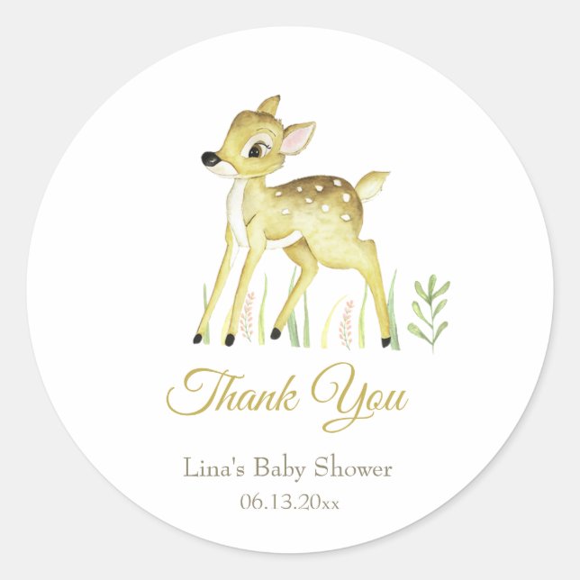 Sticker Rond Deer merci (Devant)