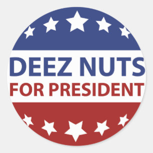 Sticker Rond Deez Nuts Pour Le Président