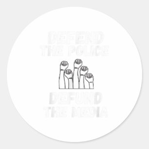 Sticker Rond Défendre la police défie les médias