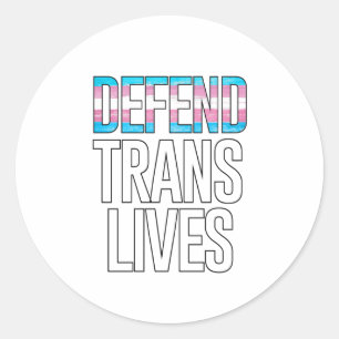 Sticker Rond Défendre les vies trans