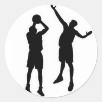 Sticker Rond Défense de basket-ball