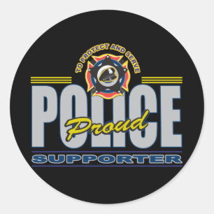 Sticker Rond Défenseur fier de police