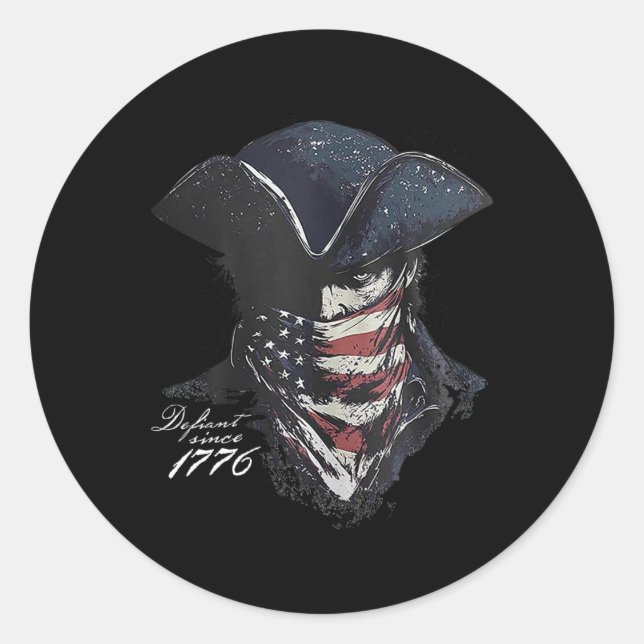Sticker Rond Défiant Depuis 1776 (Devant)