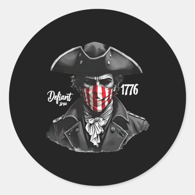 Sticker Rond Défiant Depuis 1776 4 (Devant)