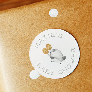 Sticker Rond Défilé de groupe d'animaux des bois pour une Baby 