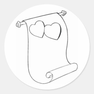 Sticker Rond Défiler avec les coeurs