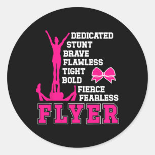 Sticker Rond Définition de Flyer de Cheerleading Flyer de Cheer