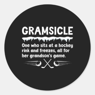 Sticker Rond Définition de Gramsicle Hockey sur glace Gramme d'