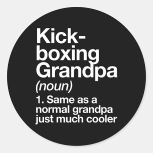 Sticker Rond Définition de grand-père de kickboxing drôle de sp
