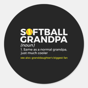 Sticker Rond Définition de grand-père de softball plus grande d