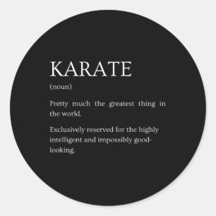 Sticker Rond Définition de Karaté - Explication drôle sarcastiq