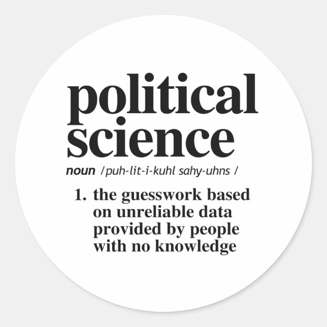 Sticker Rond Définition de la science politique (Devant)