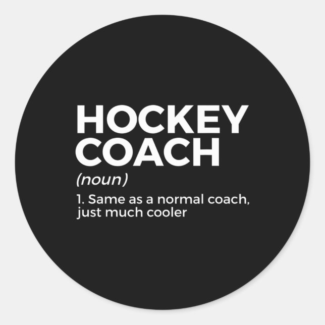 Sticker Rond Définition de l'entraîneur de hockey Funny (Devant)