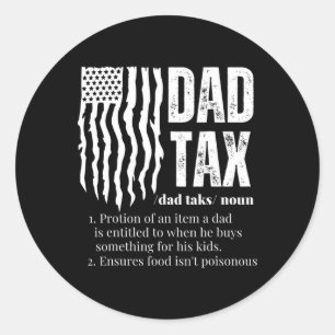 Sticker Rond Définition de l'impôt Hommes Fête des pères amusan