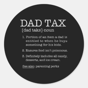 Sticker Rond Définition de l'impôt Humour Plaisanterie Meilleur