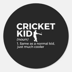 Sticker Rond Définition drôle de gamin de cricket 